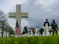 Американское военное кладбище в Кольвиль-cюр-Мер на месте высадки союзников в Нормандии в ходе Второй мировой войны. Самое большое захоронение американских военных за пределами США
