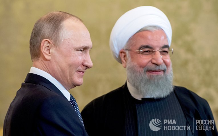 Президент РФ Владимир Путин и президент Исламской Республики Иран Хасан Роухани