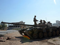 Сирийские военные в городе Хан-Шейхун