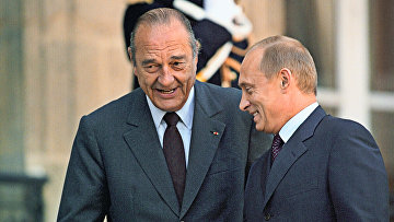 Президент РФ Владимир Путин и Жак Ширак