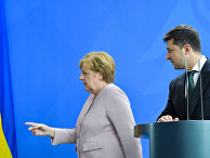 Канцлер Германии Ангела Меркель и президент Украины Владимир Зеленский Канцлер Германии Ангела Меркель и президент Украины Владимир Зеленский