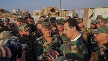 Президент Сирии Башар Асад на линии фронта в Идлибе