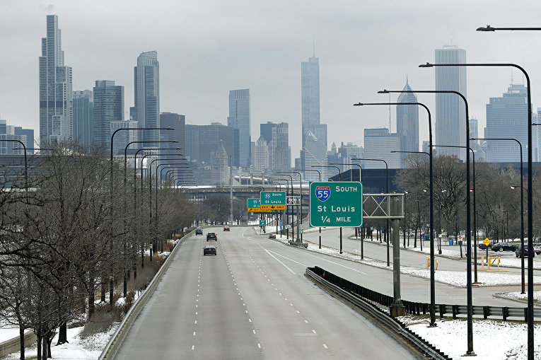 Пустые улицы Чикаго, США