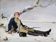 Раненый шведский солдат на снегу, Хелена Шерфбэк, 1880 Раненый шведский солдат на снегу, Хелена Шерфбэк, 1880