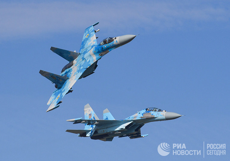 Су-27 ВВС Украины во время учений «Чистое небо — 2018»