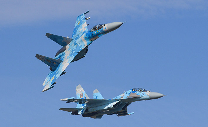 Су-27 ВВС Украины во время учений «Чистое небо — 2018»