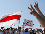 Сторонники оппозиции на акции протеста в Минске Сторонники оппозиции на акции протеста в Минске