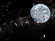 Спутники и космический мусор на орбите Земли