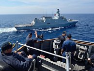Корвет F511 Heybeliada в Средиземном море Корвет F511 Heybeliada в Средиземном море