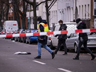 Полицейские на месте преступления в берлинском районе Кройцберг