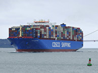 Контейнеровоз Cosco Shipping в Сан-Франциско