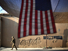 Солдат армии США на оперативной базе Бостик в провинции Кунар, Афганистан Солдат армии США на оперативной базе Бостик в провинции Кунар, Афганистан