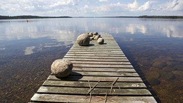 Вид на озеро Сайма в финском городе Иматра