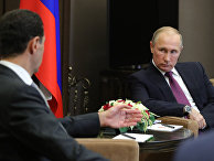 Президент РФ Владимир Путин и президент Сирии Башар Асад во время встречи Президент РФ Владимир Путин и президент Сирии Башар Асад во время встречи