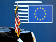 Флаги США и ЕС Флаги США и ЕС