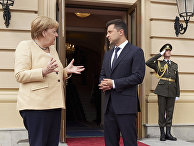 Президент Украины Владимир Зеленский и канцлер Германии Ангела Меркель Президент Украины Владимир Зеленский и канцлер Германии Ангела Меркель