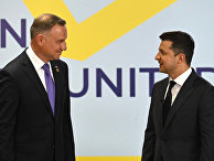 Президент Украины Владимир Зеленский и президент Польши Анджей Дуда на саммите «Крымская платформа» в Киеве