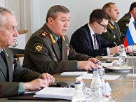 Встреча начальника Генштаба ВС РФ В. Герасимова и председателя комитета начальников штабов ВС США М. Милли Встреча начальника Генштаба ВС РФ В. Герасимова и председателя комитета начальников штабов ВС США М. Милли