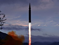 Гиперзвуковая ракета «Хвасон-8», запущенная с полигона Доян уезда Рёнрим провинции Чаган Гиперзвуковая ракета «Хвасон-8», запущенная с полигона Доян уезда Рёнрим провинции Чаган