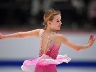 Екатерина Куракова (Польша) выступает с произвольной программой женского одиночного катания Екатерина Куракова (Польша) выступает с произвольной программой женского одиночного катания