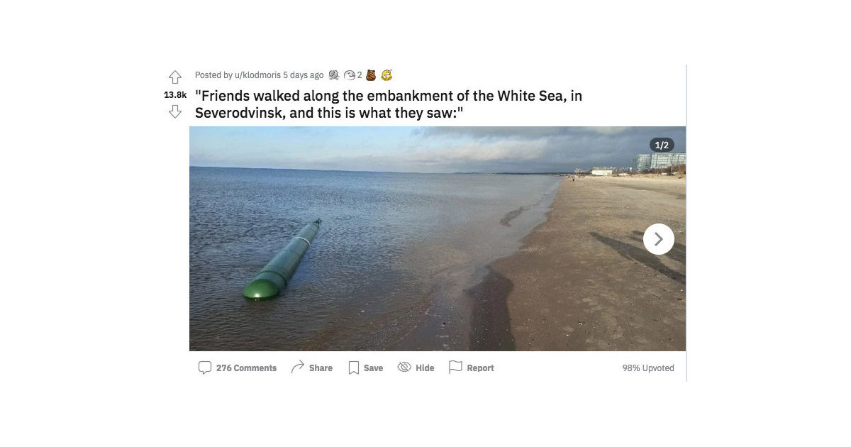 Reddit (США): друзья шли по берегу Белого моря в Северодвинске и увидели это! (Reddit)