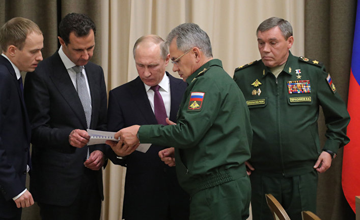 Рабочая встреча президента РФ В. Путина с президентом Сирии Б. Асадом