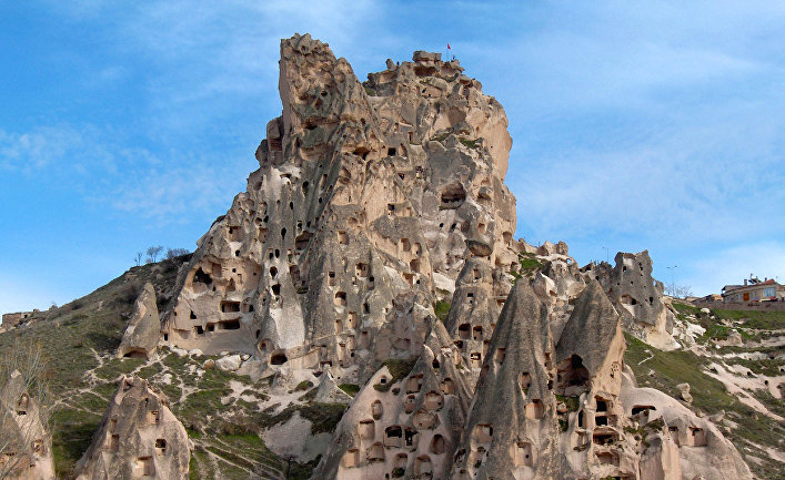 Вид крепости Учхисар, Каппадокия