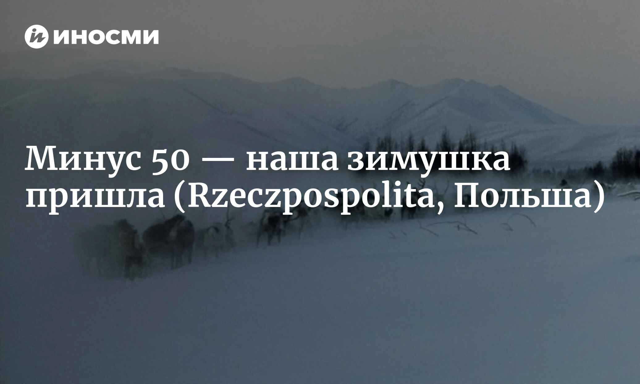 Минус 50 — наша зимушка пришла (Rzeczpospolita, Польша) | 28.01.2022, ИноСМИ