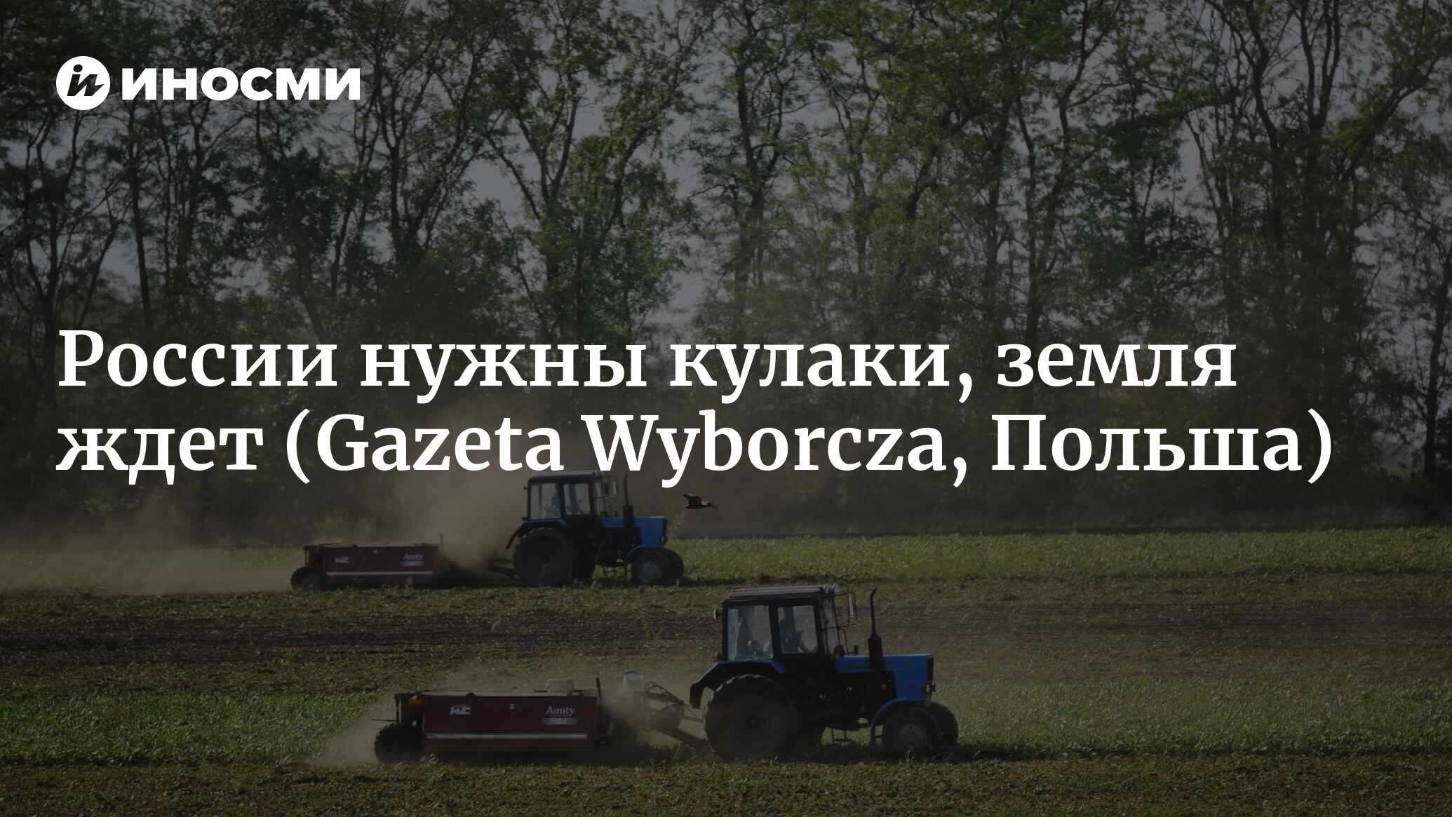 России нужны кулаки, земля ждет (Gazeta Wyborcza, Польша) | 28.01.2022,  ИноСМИ