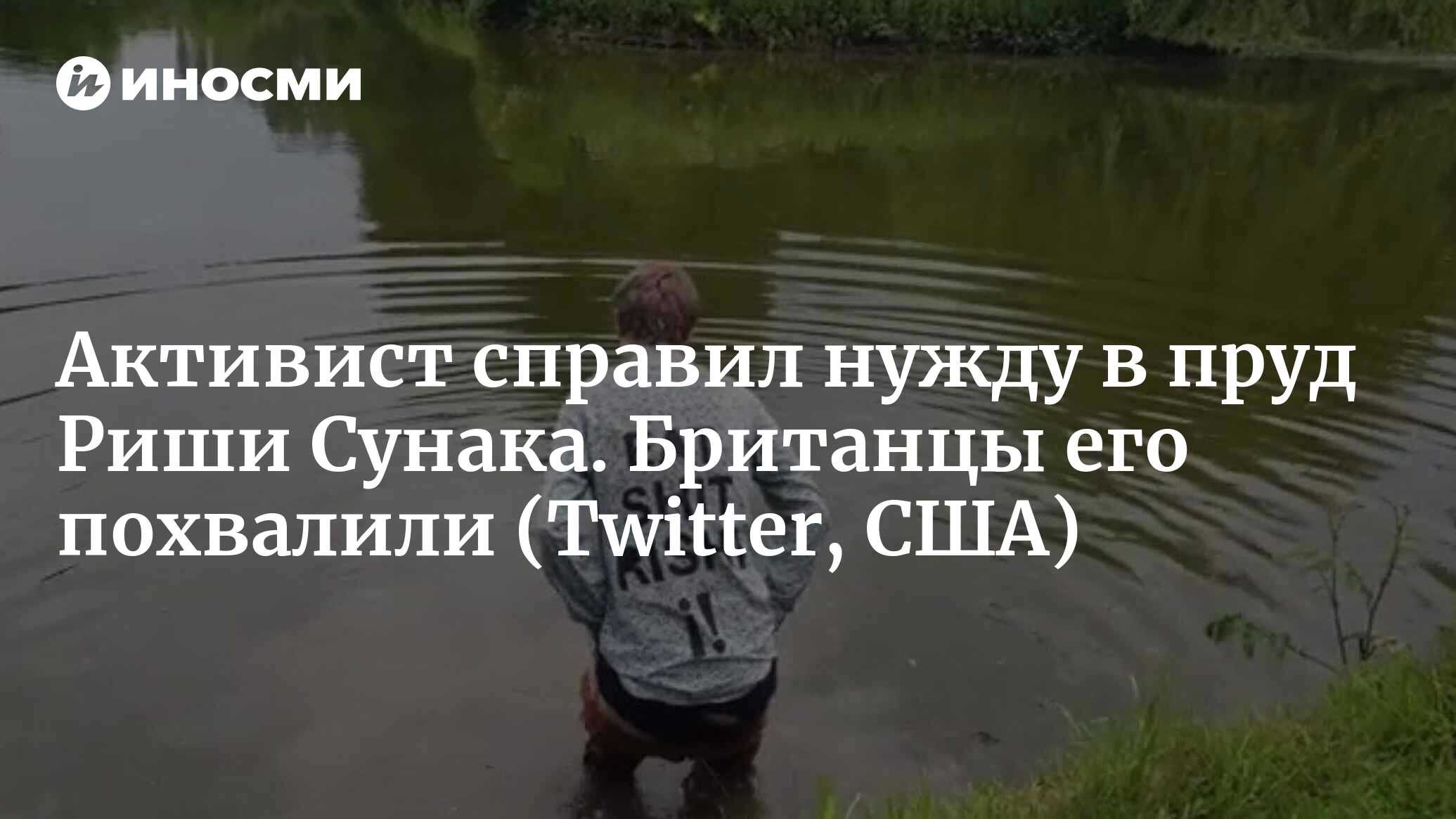 Активист справил нужду в пруд Риши Сунака (Twitter, США) | 27.06.2024,  ИноСМИ