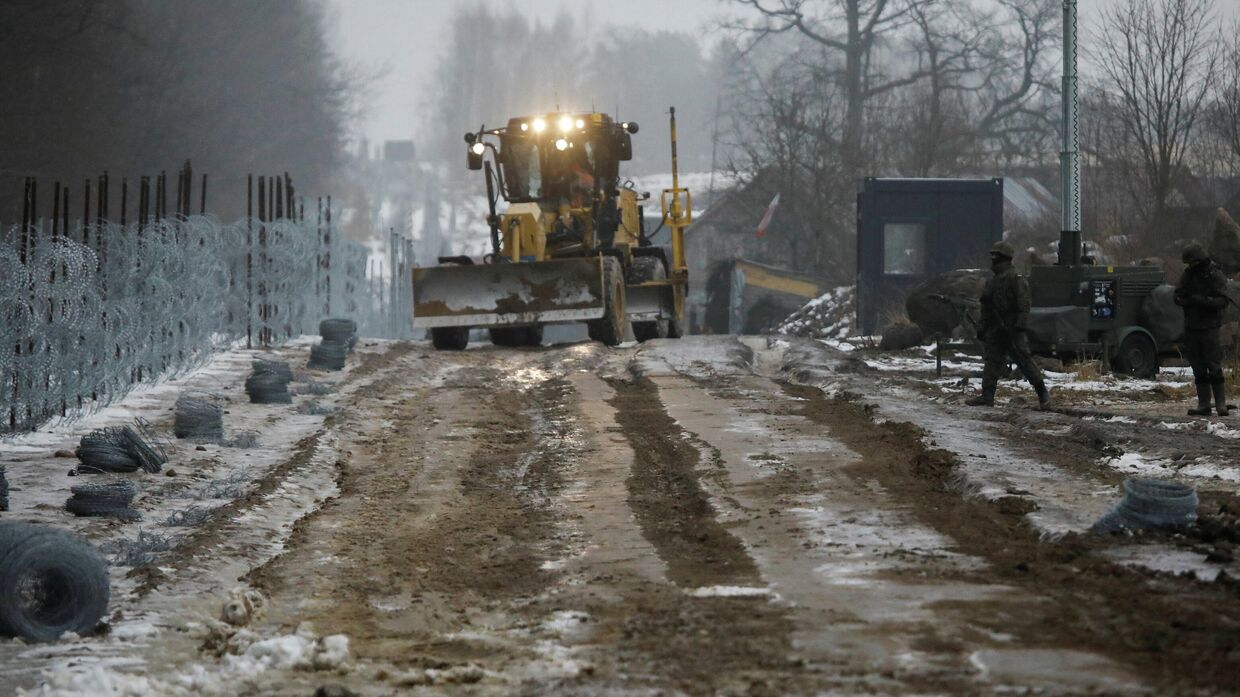 Строительство заграждения на польско-белорусской границе