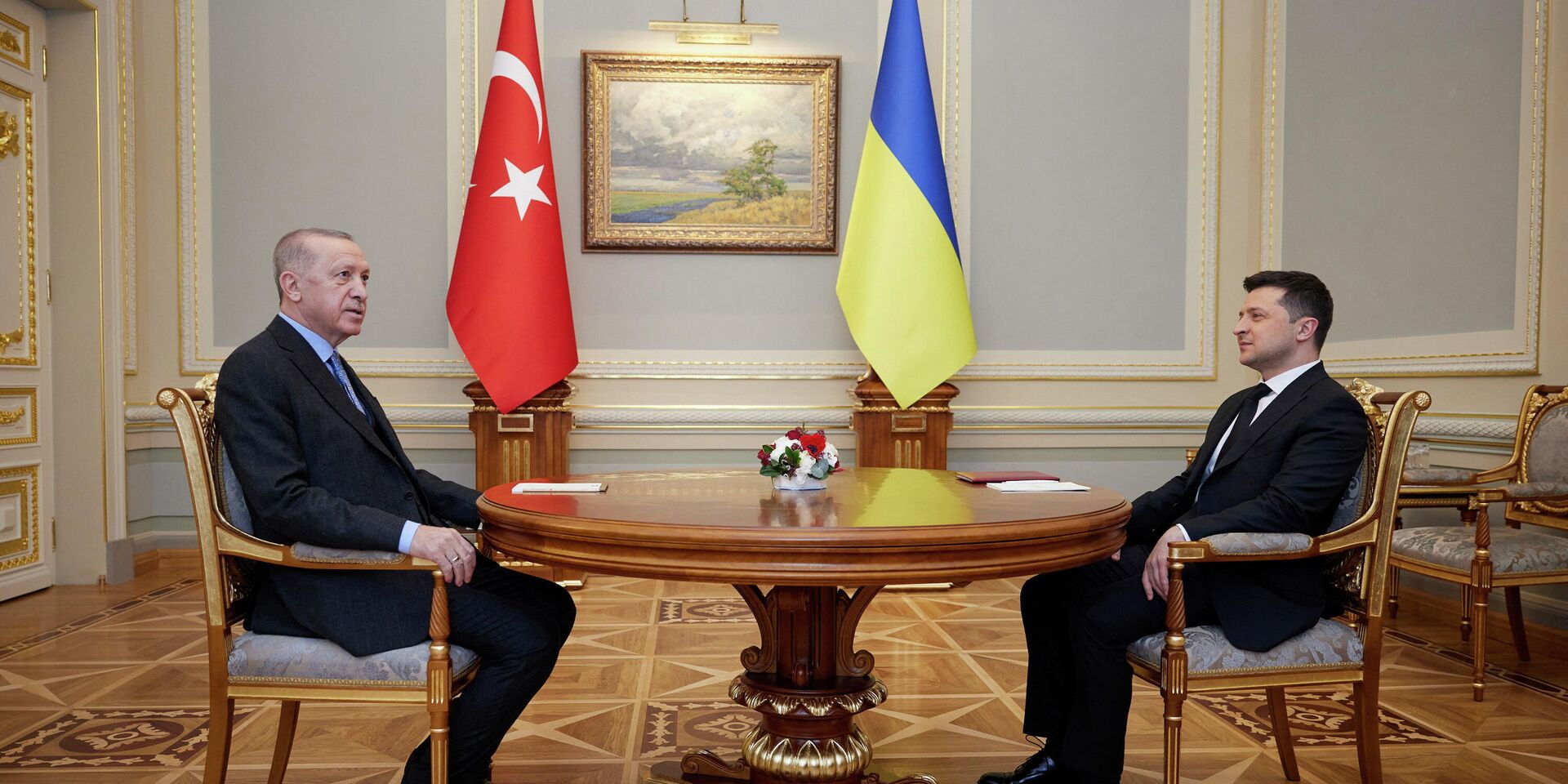 Президент Турции Тайип Эрдоган во время встречи с президентом Украины Владимиром Зеленским - ИноСМИ, 1920, 10.02.2022