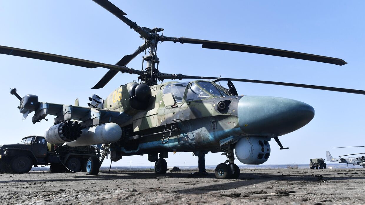 Ударный вертолет Ка-52 ВКС России