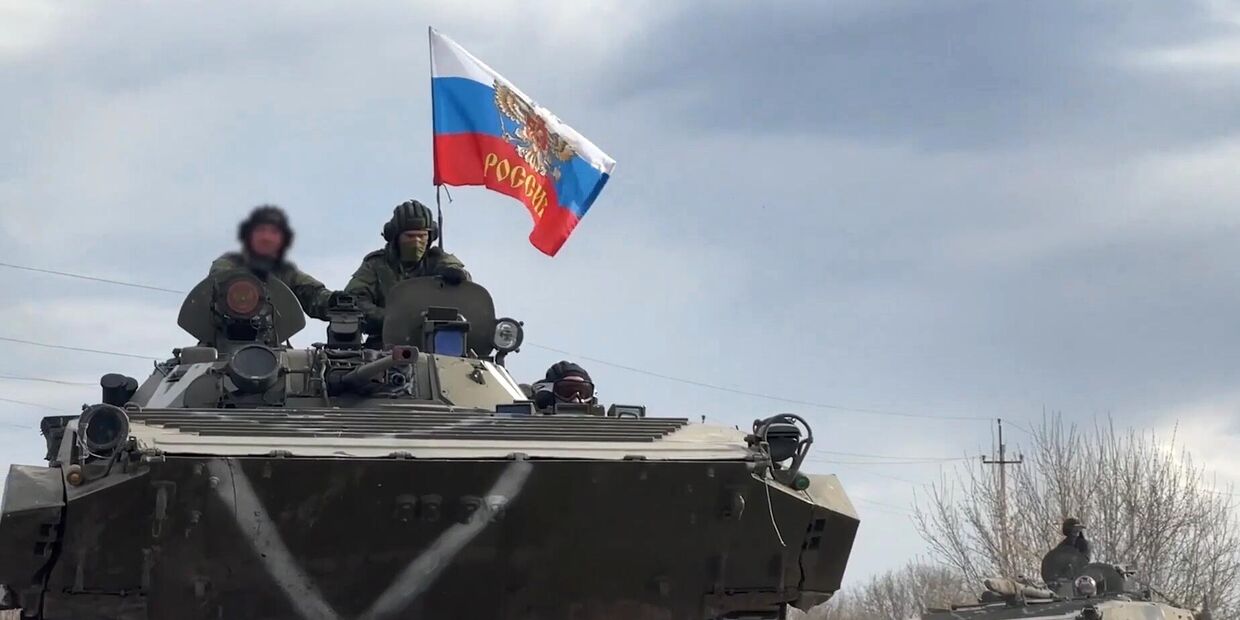 Продвижение колонн российской армии на освобождённых территориях Харьковской области