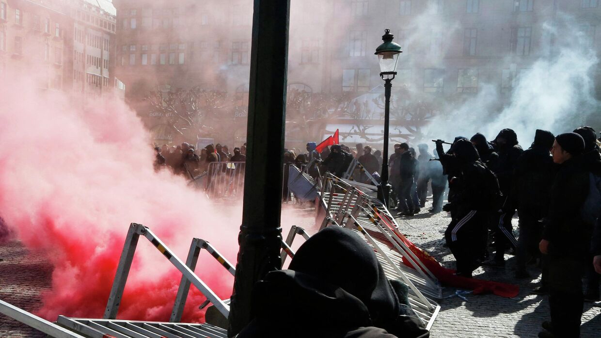 Столкновения во время антиисламской демонстрации в Мальме, Швеция