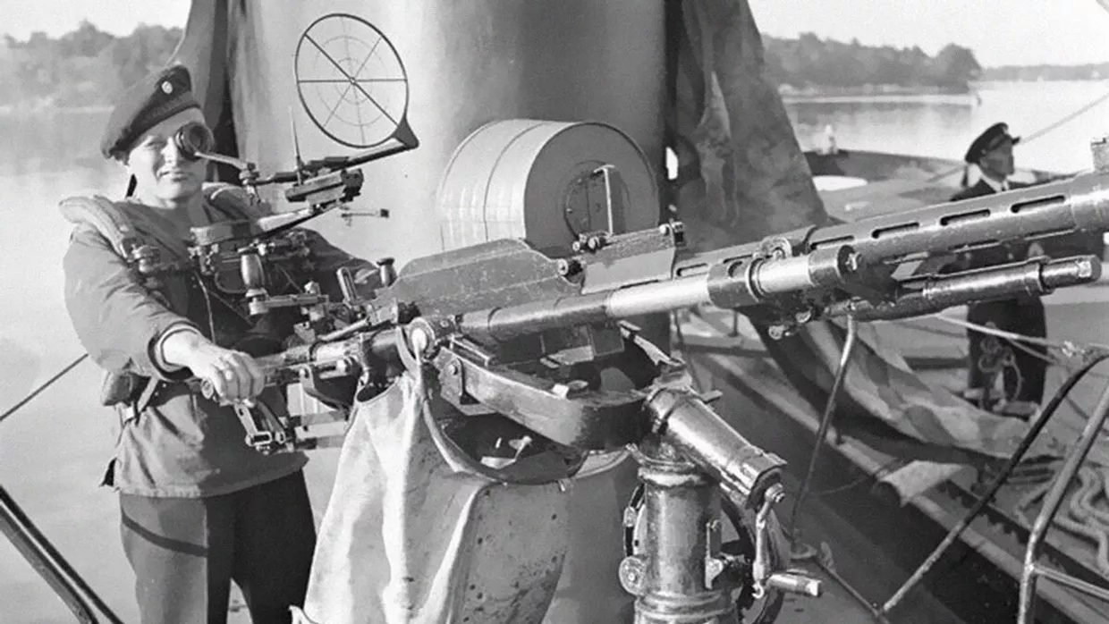 Αντιαεροπορικό πυροβόλο όπλο Madsen 20 mm στο κατάστρωμα του φινλανδικού υποβρυχίου Vesikko