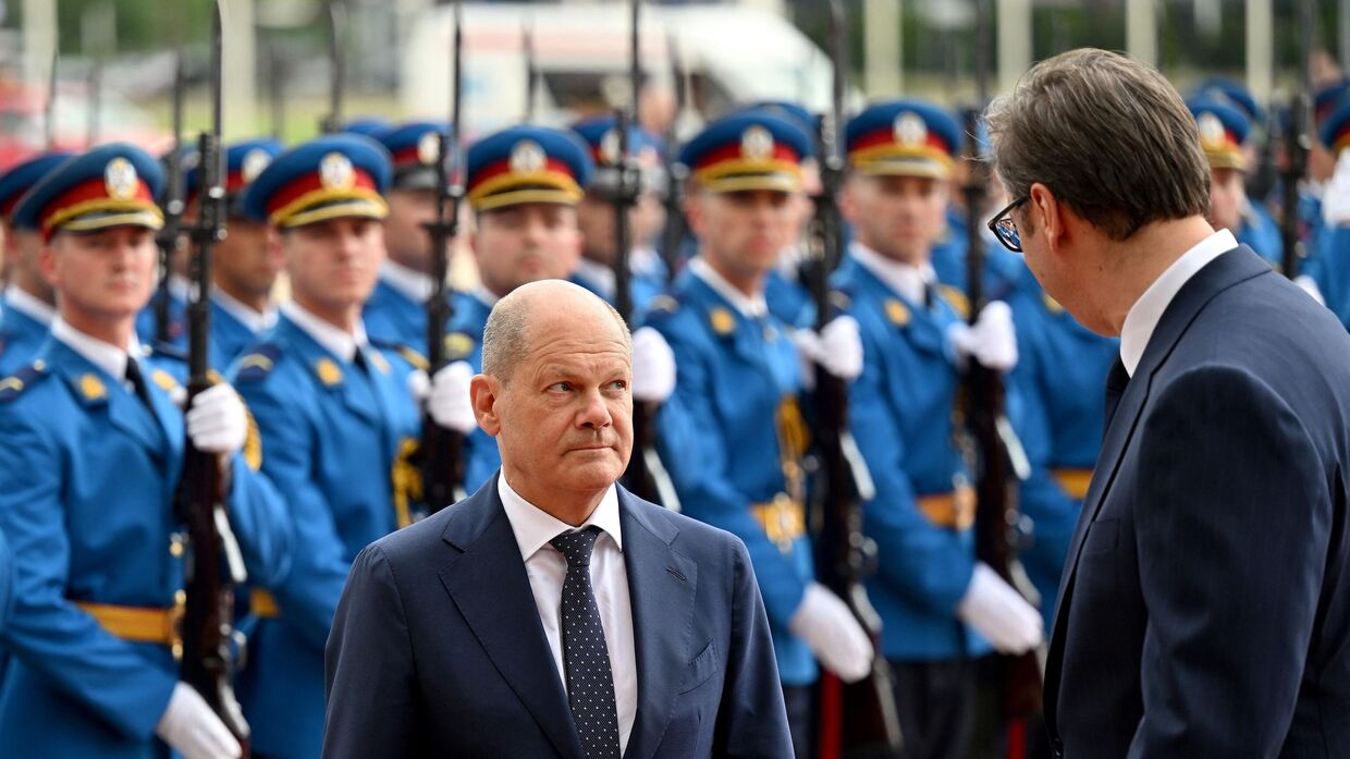 Канцлер Германии Олаф Шольц и президент Сербии Александр Вучич в Белграде