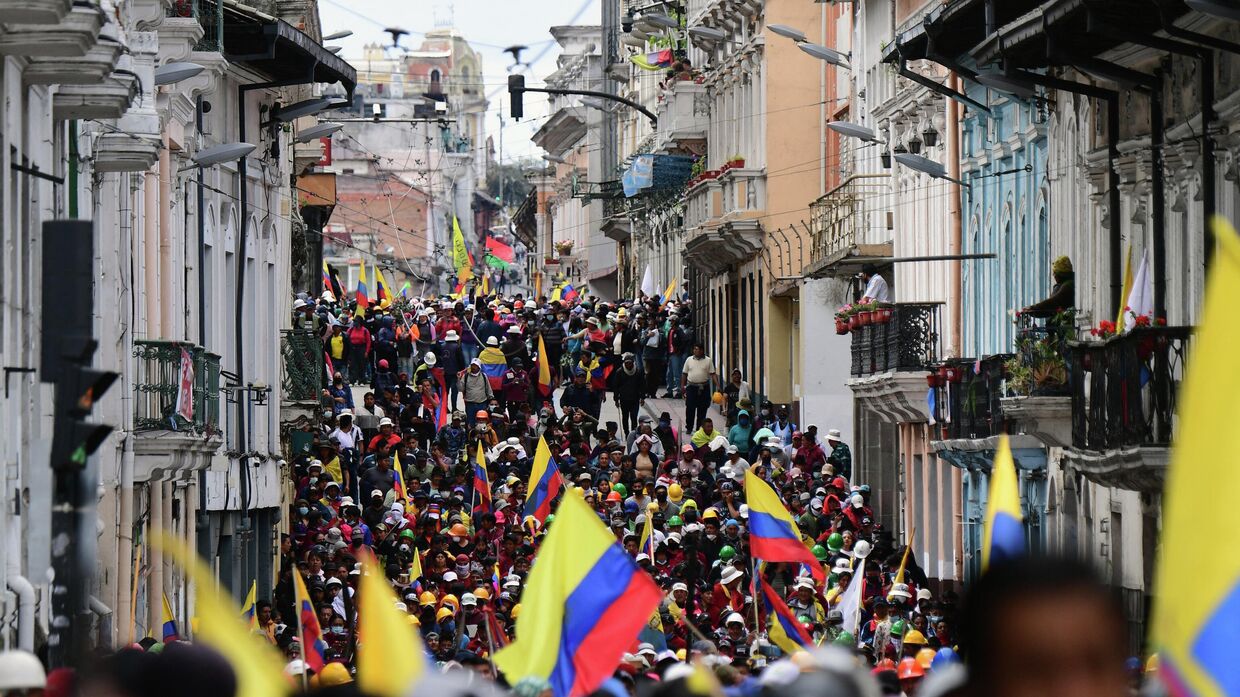 Акция протеста в Кито, Эквадор