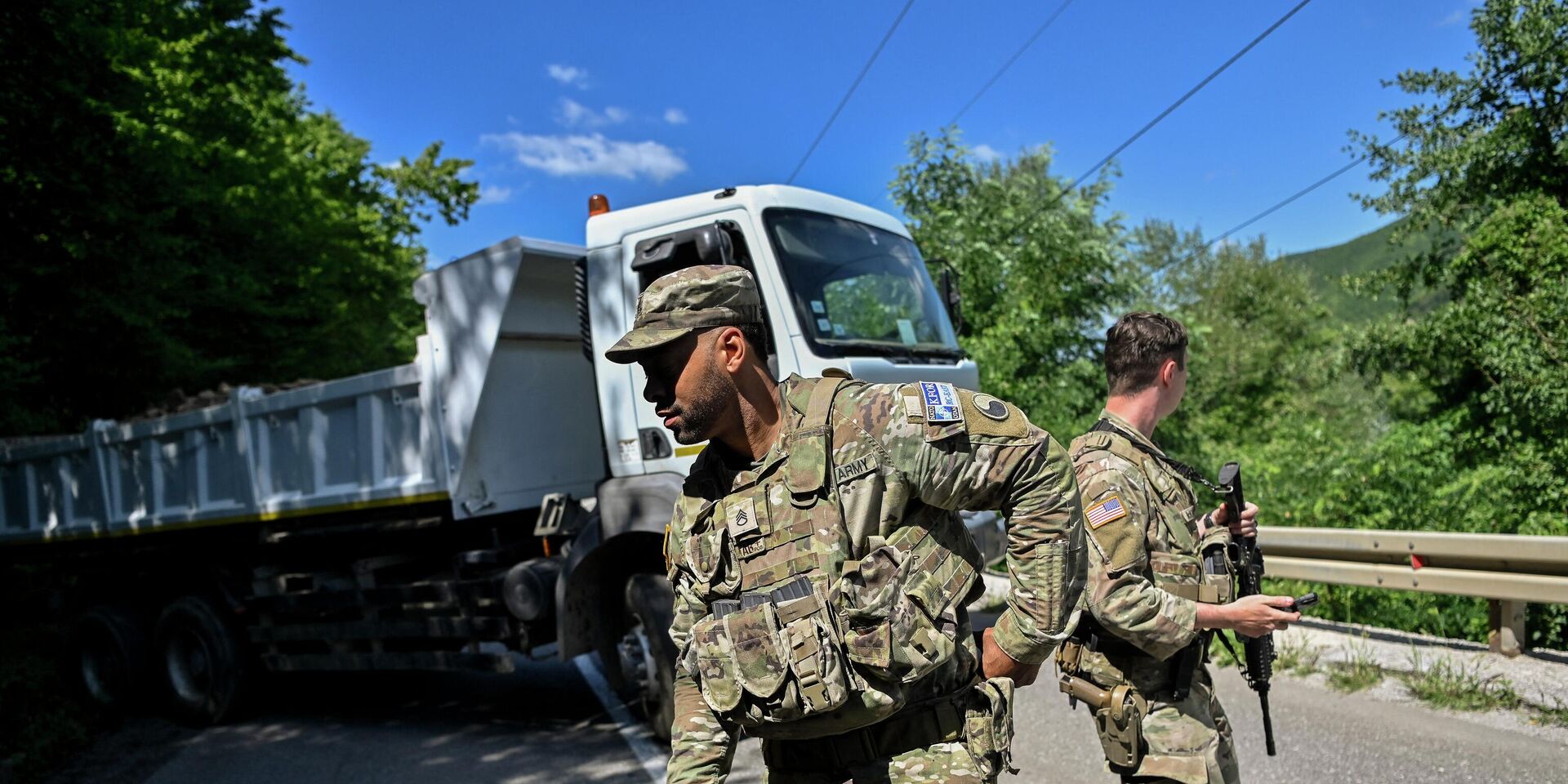 1 августа 2022 года. Американские солдаты недалеко от города Зубин, Косово - ИноСМИ, 1920, 04.08.2022