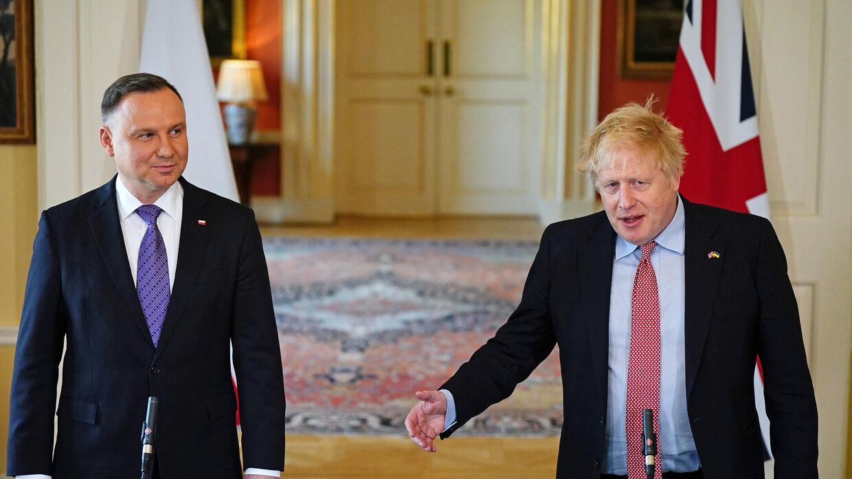 Премьер-министр Великобритании Борис Джонсон и президент Польши Анджей Дуда