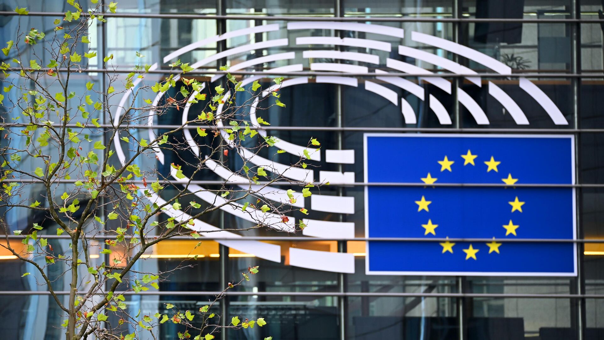 Логотип Евросоюза на здании штаб-квартиры Европейского парламента в Брюсселе - ИноСМИ, 1920, 10.11.2022