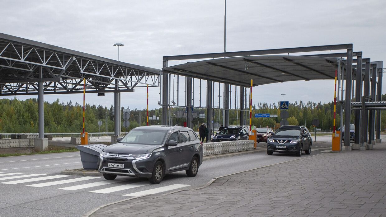 Пограничный переход Нуйямаа между Финляндией и Россией в Лаппеенранте, Финляндия, 19 сентября 2022 года.