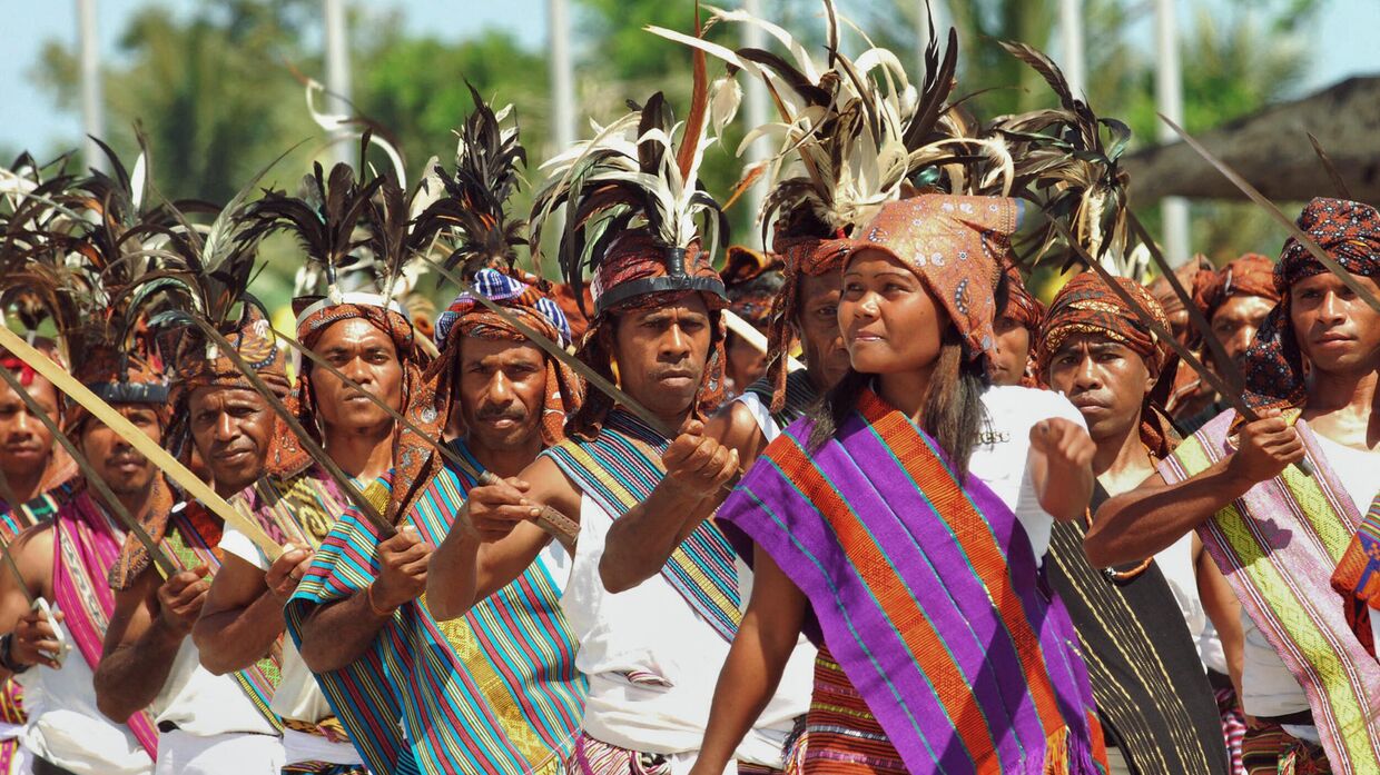 Участники ежегодного парада в честь дня независимости Восточного Тимора в Дили. Архивная фотография