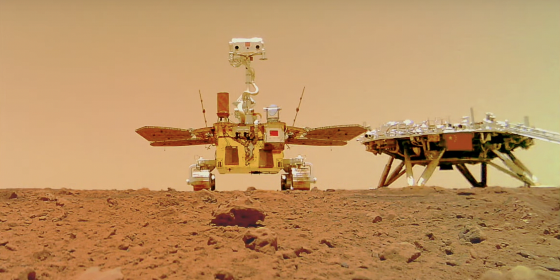 Китайский марсоход Чжужун на поверхности планеты - ИноСМИ, 1920, 29.09.2022