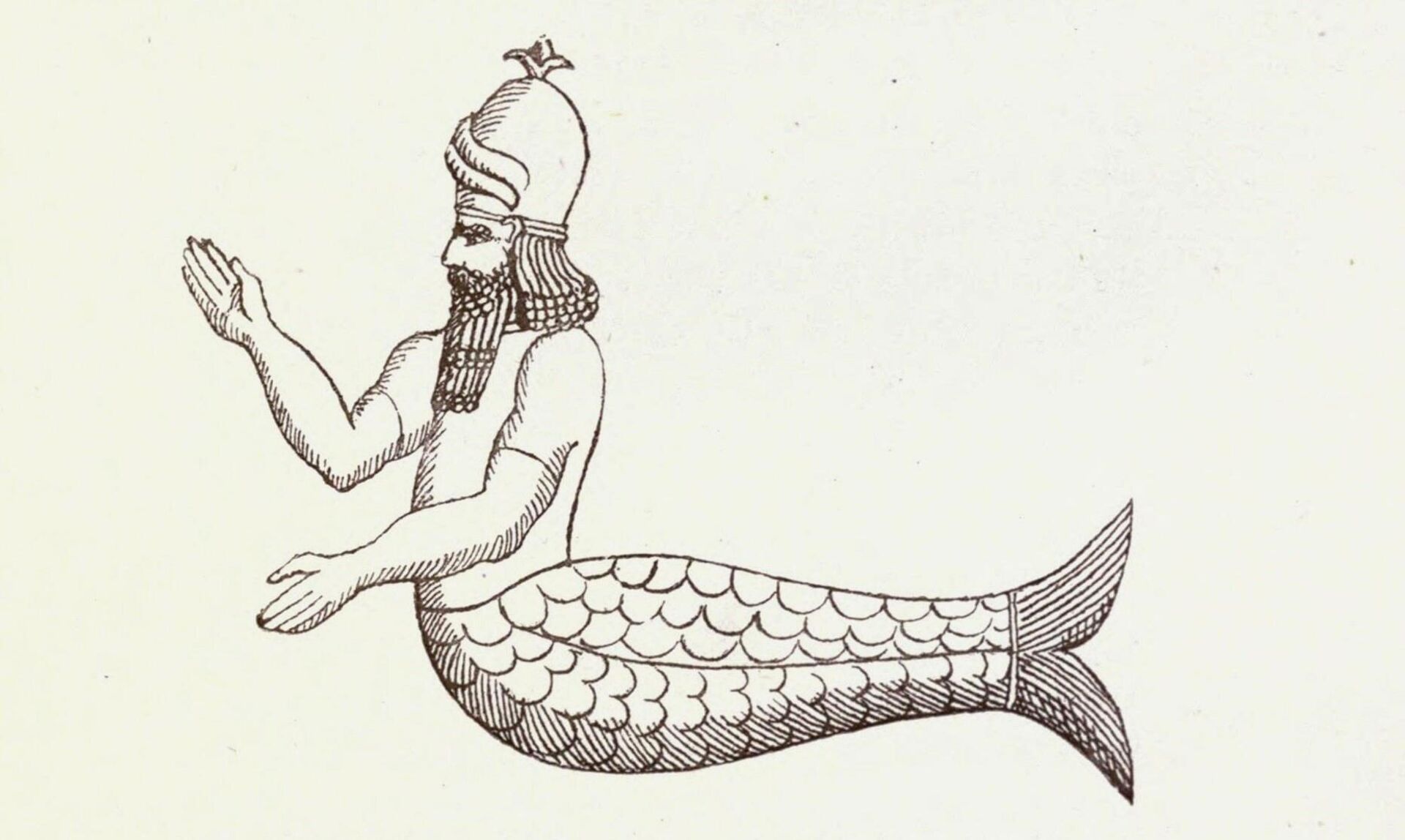 Изображение шумерского героя с головой и телом рыбы Оанна - ИноСМИ, 1920, 07.10.2022