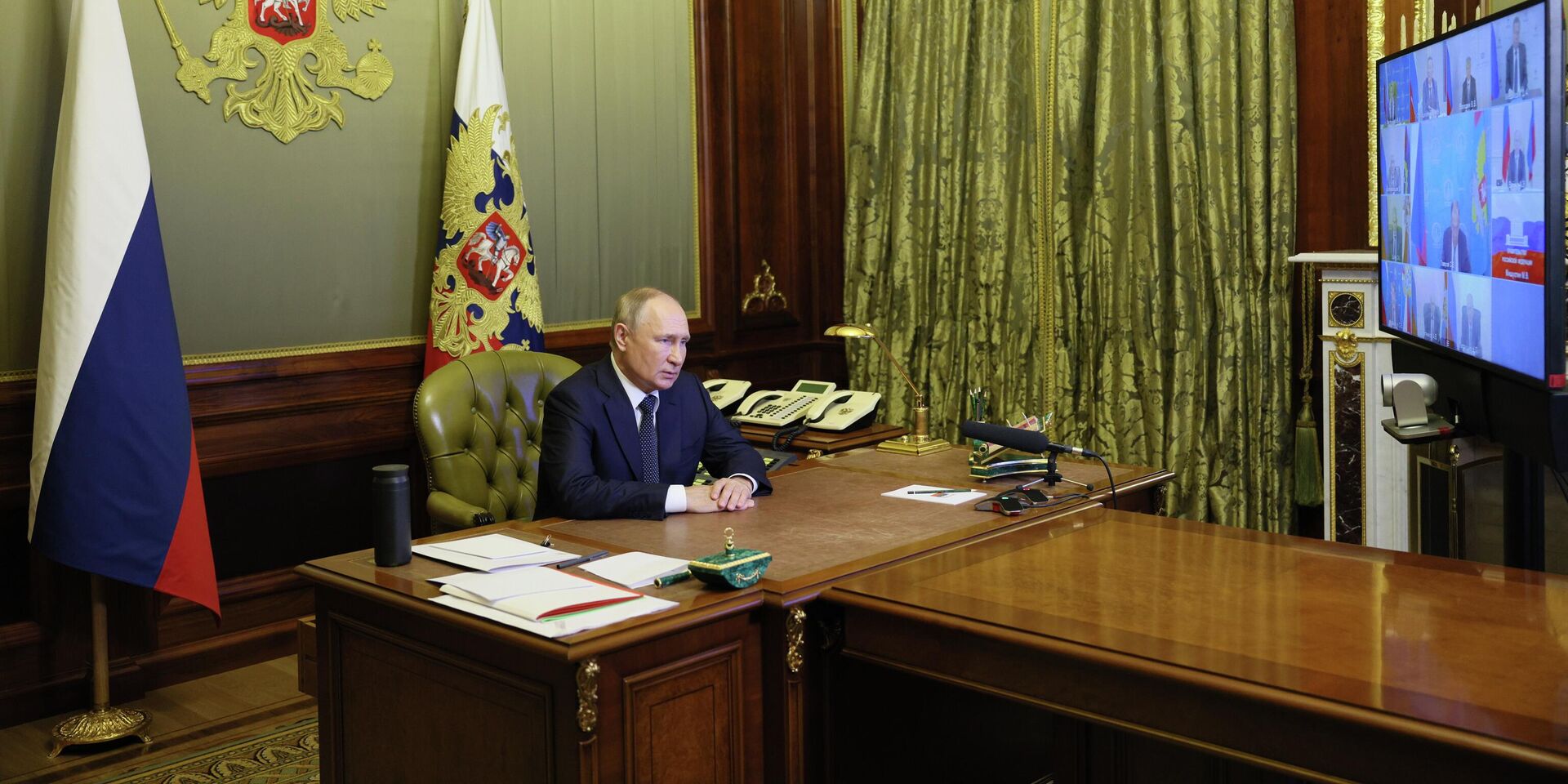 Президент РФ В. Путин провел заседание Совбеза РФ - ИноСМИ, 1920, 10.10.2022