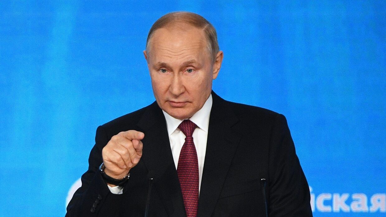 12 октября 2022. Президент РФ Владимир Путин на форуме Российская энергетическая неделя