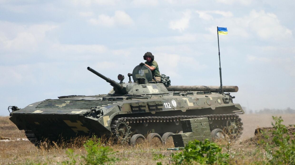Боевая машина пехоты БМП-1 на полигоне во время международных учений Sea Breeze - 2019 в Одессе