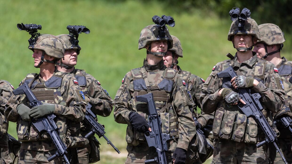 Польские военные во время военных учений на востоке страны