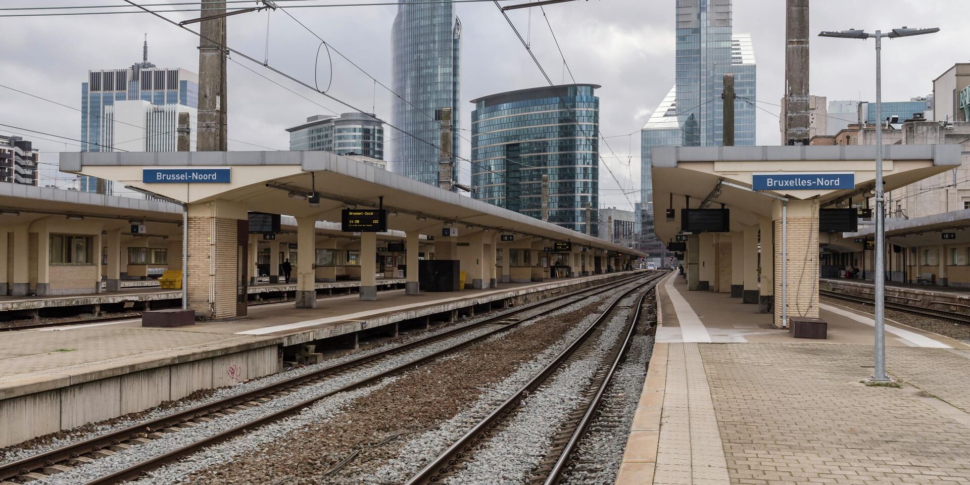 Пустой железнодорожный вокзал во время общенациональной забастовки в Брюсселе, Бельгия. 9 ноября 2022 года - ИноСМИ, 1920, 09.11.2022